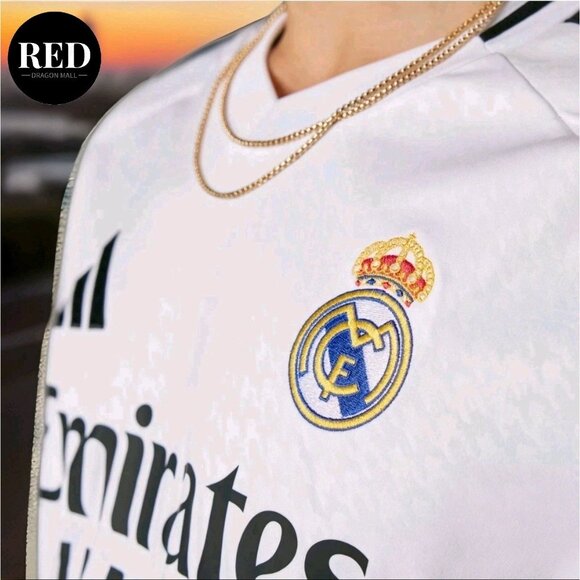 Adidas Real Madrid Home Soccer Jersey White Longsleeve Shirt IT3442 - Men's XL - Picture 3 of 10